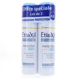 ETIAXIL Déodorant anti-transpirant 48h lot de 2 aérosols de 150ml