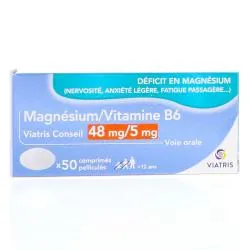 VIATRIS Magnésium 48mg / Vitamine B6 5mg x50 comprimés
