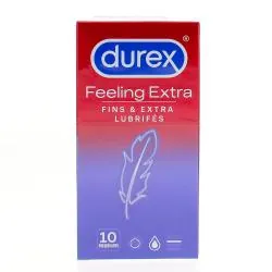 DUREX Feeling Extra - Préservatifs Fins Et Extra Lubrifiés 10 préservatifs taille xl