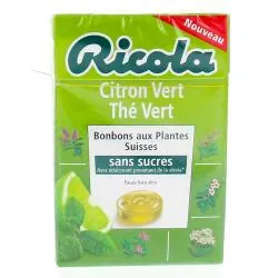 RICOLA Bonbons aux plantes suisses goût citron vert thé vert 50g