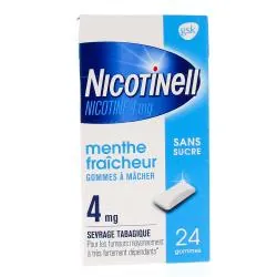 NICOTINELL menthe fraicheur 4 mg sans sucre 24 gommes