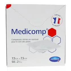 MEDICOMP Compresse non-tissé 50 sachets 7,5x7,5 cm