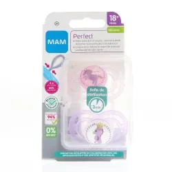 MAM Duo Sucettes +18 mois Perfect silicone rose / violet