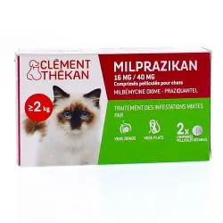 CLEMENT THEKAN Milprazikan 16mg / 40mg comprimés chats traitement des infestations mixtes x2