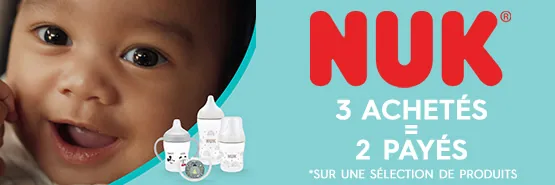 NUK 3 produits achetés = 2 payés*